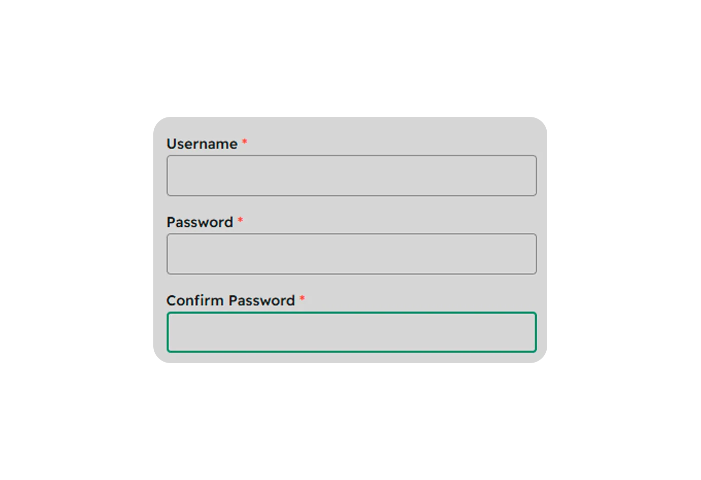 Entering user name and password