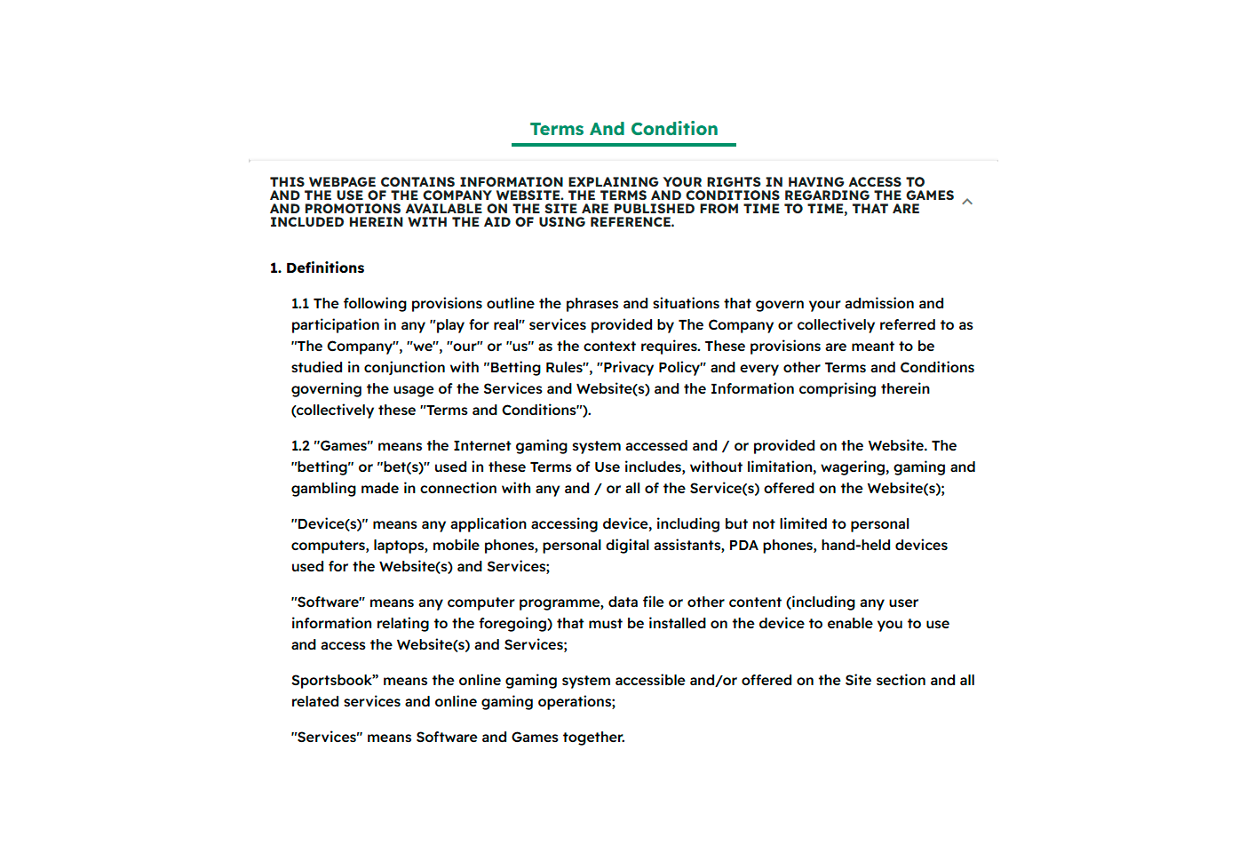 Familiarising yourself with the terms and conditions