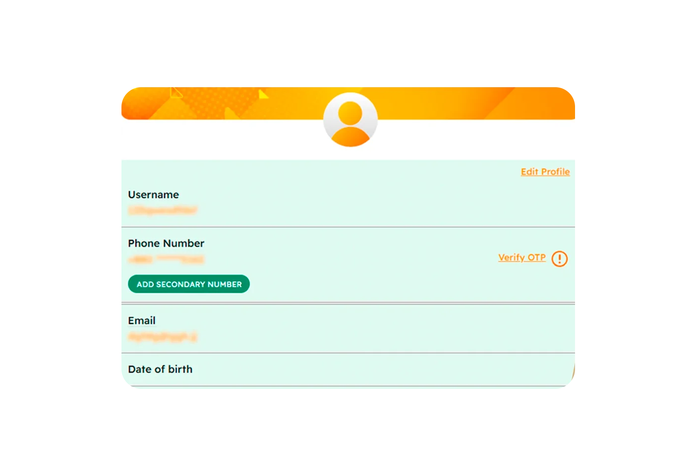 Casino player profile.